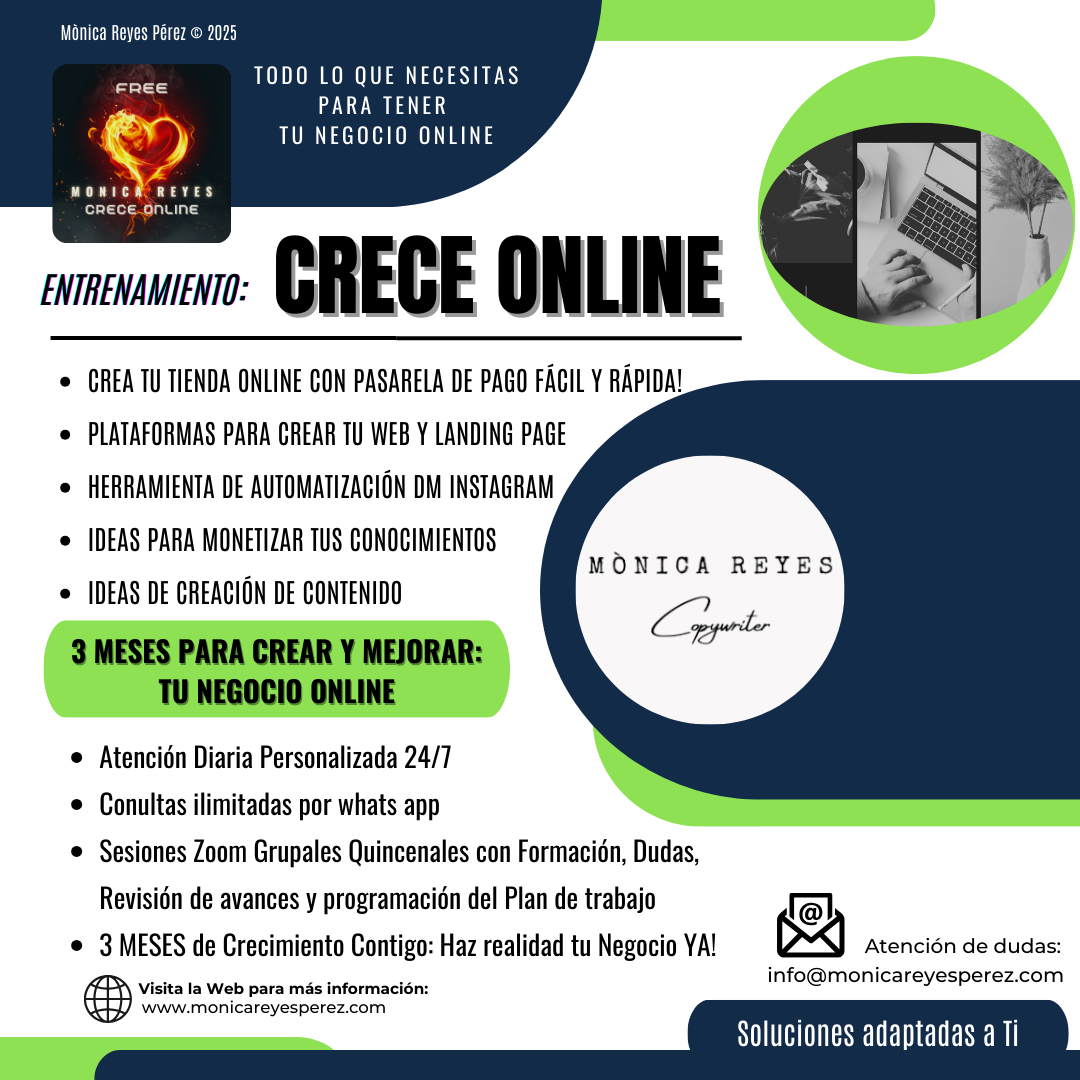 ENTRENAMIENTO CRECE ONLINE. MONICA REYES